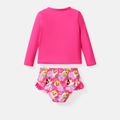 Baby Shark Toddler Girl/Boy 2pcs Long-sleeve Top and Shorts Swimsuit Dark Pink image 2