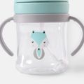250ML Kids Straw Water Bottle Fall-proof and Leak-proof Water Cup with Handle Easy Use for Kindergarten Toddler Straw Trainer Cup Light Green image 5