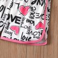 Mother's Day 2pcs Kid Girl Letter Print Short-sleeve Tee and Shorts Set Pink image 5
