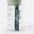 Copo de água de palha de 520 ml, garrafa de água de grande capacidade com escala, garrafa esportiva para adultos, copo portátil ao ar livre Verde Claro image 3