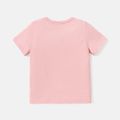 camiseta de algodão de manga curta com estampa de letra para criança/criança Rosa image 4