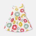 Baby Girl Allover Donut Print Tank Dress Color block image 2