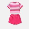 Barbie 2pcs Toddler/Kid Girl Naia Stripe Short-sleeve Tee and Cotton Shorts Set Roseo image 5