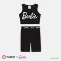 Barbie 2pcs Toddler/Kid Girl Cotton Tank Top and Shorts Set Black image 1