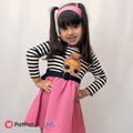 L.O.L. SURPRISE! Toddler Girl Faux-two Stripe Splice Belted Long-sleeve Dress Pink image 2