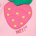Toddler Girl Strawberry Embroidered Short-sleeve Cotton Tee Pink image 3