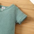 Baby Boy/Girl Solid Ribbed Short-sleeve Romper Green image 5