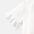 Barbie Kid Girl Glitter Print Short-sleeve Cotton Tee and Sequined Skirt Set White image 5