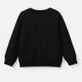 Toddler/Kid Girl Letter Embroidered Long-sleeve Cotton Tee Black image 3