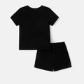 Batman 2pcs Toddler Boy Naia Character Print Short-sleeve Tee and Cotton Shorts set blackgray image 2