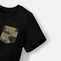 Naia 2pcs Toddler/Kid Boy Pocket Design Short-sleeve Tee and Camouflage Print Shorts Set Black image 4