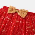 Tom and Jerry 2pcs Toddler/Kid Girl Long-sleeve Cotton Tee and Glitter Bowknot Mesh Skirt Set Red/White image 5