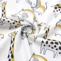 2pcs Baby Girl 95% Cotton Striped Shorts and Allover  Animal Print Short-sleeve Naia™ Romper Set Dark Blue/white image 4