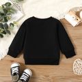 100% Cotton Baby Boy/Girl Letter Print Long-sleeve Pullover Sweatshirt Black image 3