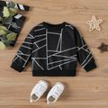 Baby Boy/Girl Geo Print Long-sleeve Pullover Sweatshirt Black image 1