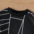 Baby Boy/Girl Geo Print Long-sleeve Pullover Sweatshirt Black image 3