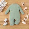 Baby Boy/Girl 95% Cotton Solid Ribbed Long-sleeve 2-in-1 Jumpsuit/Dress Green image 3