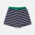 Baby Boy 95% Cotton Animal Print Striped Shorts Deep Blue image 2