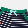 Baby Boy 95% Cotton Animal Print Striped Shorts Deep Blue image 3