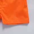 2pcs Baby Boy 100% Cotton Solid Shorts and Allover Plant Print Short-sleeve Shirt Set Orange image 5