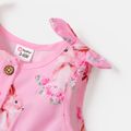 Baby Girl Allover Rabbit Print Sleeveless Romper Pink image 3