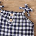 Baby Girl Gingham Pattern Bow Design Cami Romper PLAID image 3