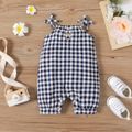Baby Girl Gingham Pattern Bow Design Cami Romper PLAID image 1