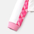 Barbie 2pcs Kid Girl Plaid Colorblock Long-sleeve Tee and Bowknot Design Skirt Set Pink image 5