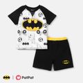 Batman 2pcs Kid Boy Naia Short Raglan Sleeve Tee and CottonShorts Set BlackandWhite image 1