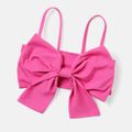 2pcs Baby Girl Bowknot Design Smocked Camisole and Shorts Set Roseowhite image 3