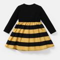 L.O.L. SURPRISE! Toddler Girl Cotton Leopard Print/Stripe Splice Long-sleeve Dress Black image 4