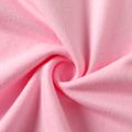 2pcs Kid Girl Naia Heart Print Short-sleeve Tee and Leopard Print Splice Denim Shorts Set Pink image 5