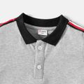 2pcs Toddler Boy Colorblock Cotton Short-sleeve Polo shirt and Shorts Set Grey image 4