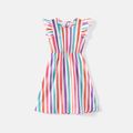 Family Matching Colorful Striped Flutter-sleeve Dresses and Short-sleeve Tee Sets COLOREDSTRIPES image 5