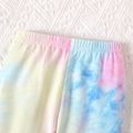 2pcs Baby Girl Letter Print Tie Dye Long-sleeve Hoodie and Sweatpants Set Colorful image 5