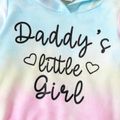 2pcs Baby Girl Letter Print Tie Dye Long-sleeve Hoodie and Sweatpants Set Colorful image 4