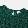 Family Matching Green Lace Spliced Dresses and Short-sleeve Colorblock Polo Shirts Sets Green image 4