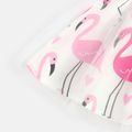 Baby Girl Bowknot Design Flamingo Print Mesh Splice Cami Dress ColorBlock image 4