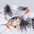 2pcs Baby Boy 100% Cotton Solid Shorts and Allover Plant Print Short-sleeve Shirt Set Orange image 3