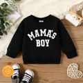 100% Cotton Baby Boy/Girl Letter Print Long-sleeve Pullover Sweatshirt Black image 1