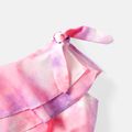 2pcs Kid Girl Tie Dyed One Shoulder Tee and Elasticized Skirt Set HS image 3