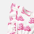 Barbie Toddler Girl Cotton Letter Print Ruffled Belted Rompers Multi-color image 4