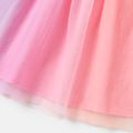 Toddler Girl Cotton Smocked Mesh Splice Sleeveless Dress Pink image 5