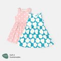 Ärmelloses Kleid mit Herzdruck/Tupfen für Kleinkinder/Kindermädchen rosa image 5