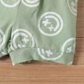 2pcs Baby Boy/Girl 95% Cotton Short-sleeve Allover Print Tee & Shorts Set Green image 5