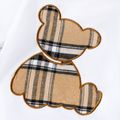 2pcs Baby Boy Plaid Bear Graphic Short-sleeve Tee & Shorts Set White image 5