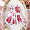 Baby Girl Allover Floral Print Flowy Sleeveless Tank Dress Color block image 2