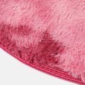 Nordic Tie-dye Gradient Round Carpet Chair Long Hair Bedroom Rug Home Living Room Bedside Mat Computer Entrance Hall Non-slip Dark Pink image 3