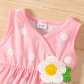 Naia™ Baby Girl Knit Flower Detail Polka Dots Print Tank Jumpsuit Pink image 4