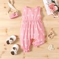 Naia™ Baby Girl Knit Flower Detail Polka Dots Print Tank Jumpsuit Pink image 3